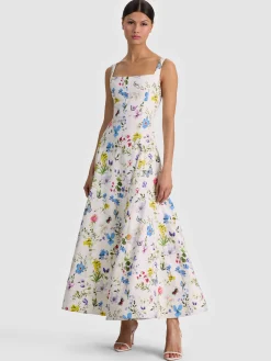 Alice and Olivia MIDI*POLLY FLARED MIDI DRESS