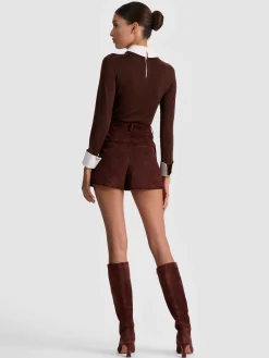 Alice and Olivia PULLOVERS*PORLA COLLARED SWEATER BLACK