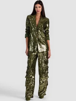 Alice and Olivia BLAZERS*QUINCY SEQUIN BLAZER MIDNIGHT BLUE