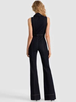 Alice and Olivia JUMPSUITS + ROMPERS*RACHEL SLEEVELESS DENIM JUMPSUIT