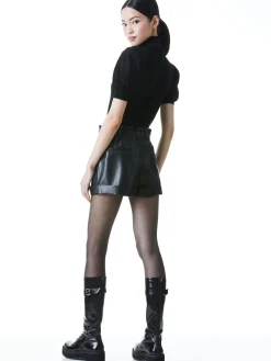 Alice and Olivia SHORTS*REAGAN VEGAN SHORT DARK CHOCOLATE