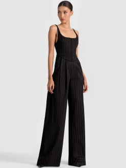Alice and Olivia JUMPSUITS + ROMPERS*REBECCA TAILORED VEST JUMPSUIT OFF WHITE