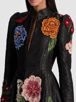 Alice and Olivia COATS*RENATA EMBELLISHED MAXI COAT