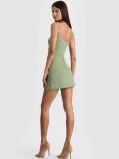 Alice and Olivia MINI*RILEY SUEDE MINI SKIRT ENGLISH ROSE