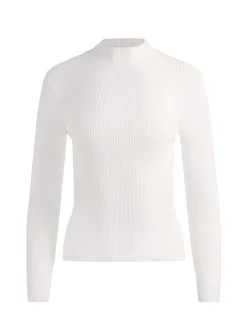 Alice and Olivia CROP TOPS*ROBERTA RIBBED TURTLENECK BUTTER/ECRU