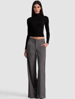 Alice and Olivia CROP TOPS*ROBERTA RIBBED TURTLENECK GOLD