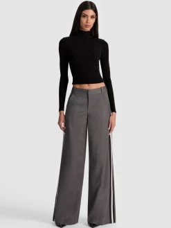 Alice and Olivia CROP TOPS*ROBERTA RIBBED TURTLENECK GOLD