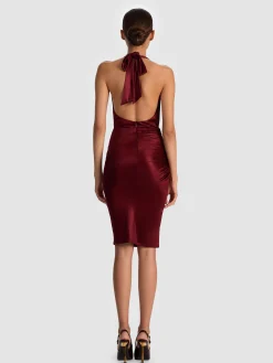 Alice and Olivia MIDI*ROMY DRAPED MIDI DRESS BLACK