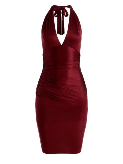 Alice and Olivia MIDI*ROMY DRAPED MIDI DRESS BLACK