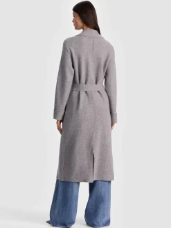 Alice and Olivia COATS*ROWAN WRAP COAT GREY MINERAL