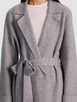 Alice and Olivia COATS*ROWAN WRAP COAT GREY MINERAL