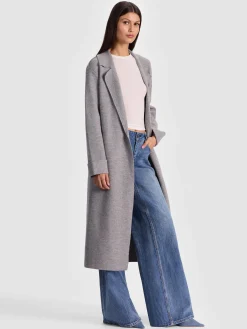 Alice and Olivia COATS*ROWAN WRAP COAT GREY MINERAL