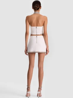 Alice and Olivia MINI*RUBI EMBELLISHED MINI SKIRT BLACK