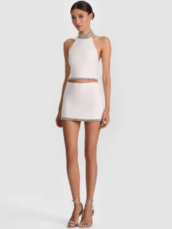 Alice and Olivia MINI*RUBI EMBELLISHED MINI SKIRT BLACK