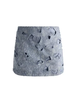 Alice and Olivia MINI*RUBI LASER-CUT DENIM SKIRT