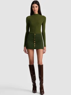 Alice and Olivia MINI*RUBI MINI SKIRT DARK OLIVE