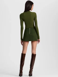 Alice and Olivia MINI*RUBI MINI SKIRT DARK OLIVE