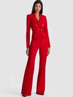 Alice and Olivia BLAZERS*SABLE DOUBLE BREASTED CROPPED BLAZER