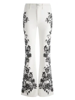 Alice and Olivia JEANS*SB EMBROIDERED JEAN SOFT WHITE