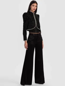 Alice and Olivia WIDE LEG*SHANE WIDE LEG PANT BLACK