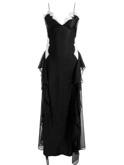 Alice and Olivia MAXI*SHELBA RUFFLED GOWN OFF WHITE