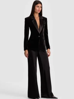 Alice and Olivia BLAZERS*SILAS VELVET BLAZER MIDNIGHT BLUE