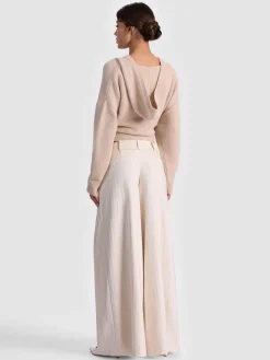 Alice and Olivia WIDE LEG*SIMON PLEATED TROUSER DARK OLIVE