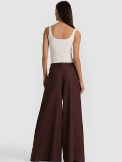 Alice and Olivia WIDE LEG*SIMON PLEATED TROUSER BLACK