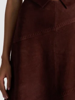 Alice and Olivia MIDI*SOSIE SUEDE MIDI SKIRT BLACK