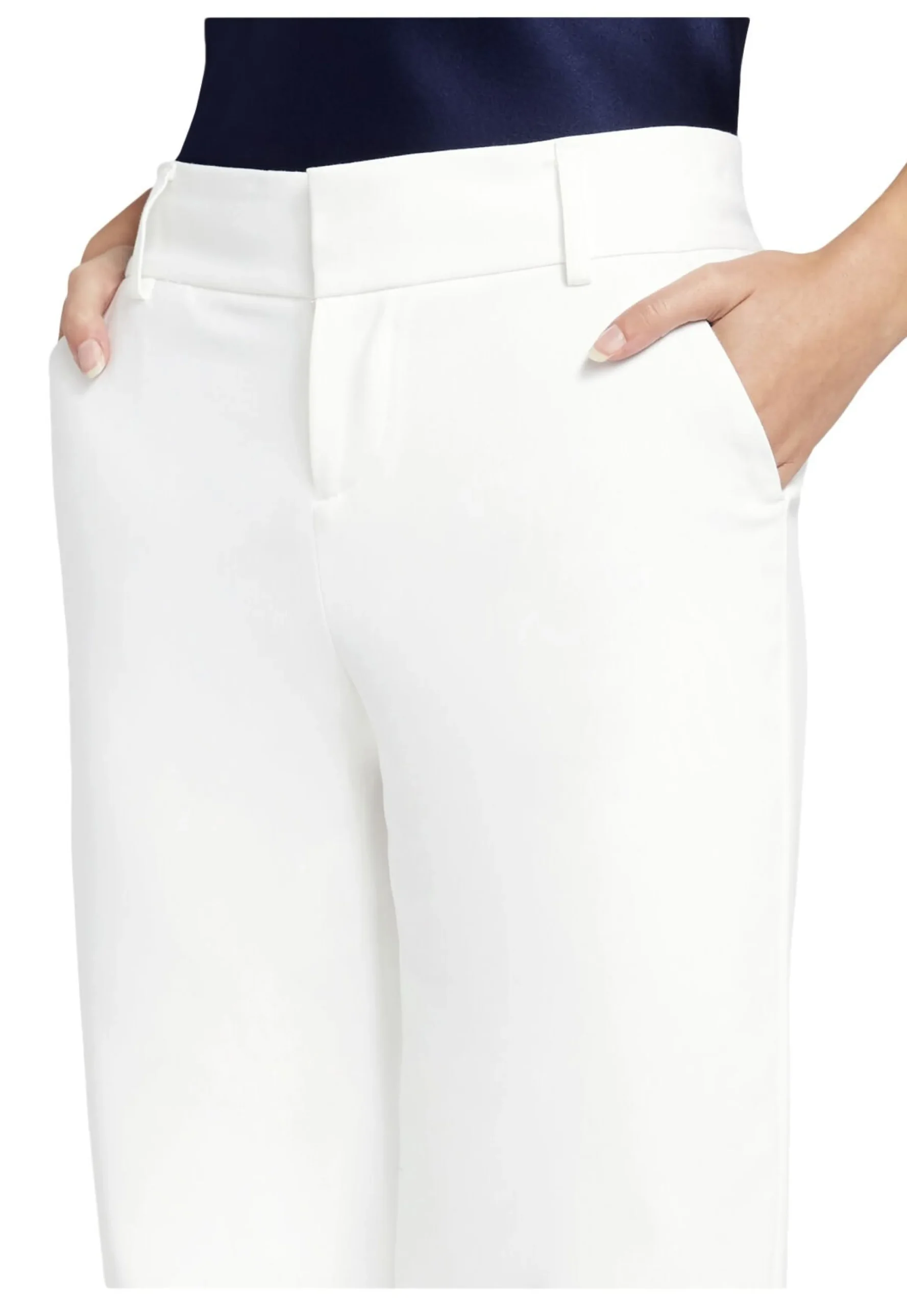 Alice and Olivia ANDREW PANT|JADE MESH BUTTON DOWN*STACEY SLIM TROUSER BLACK