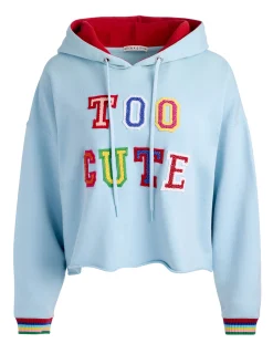 Alice and Olivia PULLOVERS*SUNNY CROPPED HOODIE GREY MINERAL