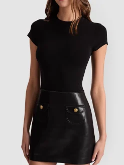 Alice and Olivia MINI*SYDNEY VEGAN MINI DRESS