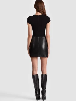 Alice and Olivia MINI*SYDNEY VEGAN MINI DRESS