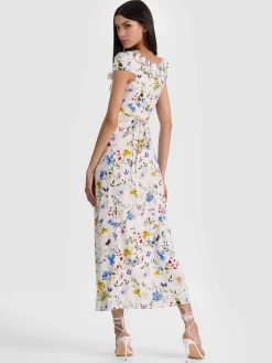 Alice and Olivia MIDI*TARA MIDI SLIP DRESS