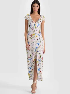 Alice and Olivia MIDI*TARA MIDI SLIP DRESS