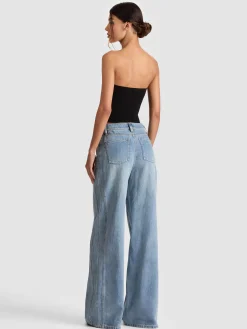 Alice and Olivia CROP TOPS*TASHA ZIP FRONT CORSET WHITE