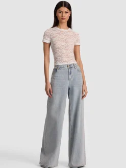 Alice and Olivia T-SHIRTS*TESS TEE GREY MINERAL