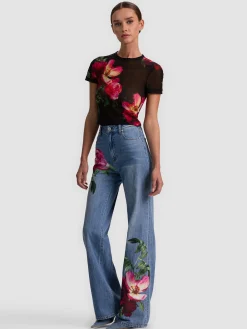 Alice and Olivia T-SHIRTS*TESS TEE OFF WHITE