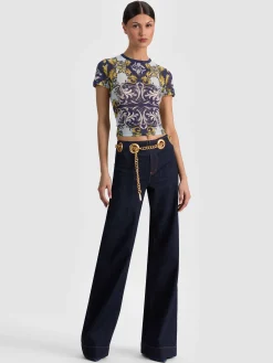 Alice and Olivia CROP TOPS*TESS TEE ENGLISH ROSE