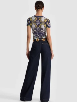 Alice and Olivia CROP TOPS*TESS TEE ENGLISH ROSE