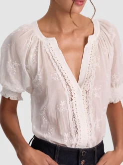 Alice and Olivia BLOUSES*THALIA BUTTON DOWN BLOUSE BLACK