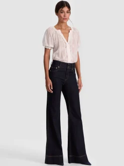 Alice and Olivia BLOUSES*THALIA BUTTON DOWN BLOUSE BLACK