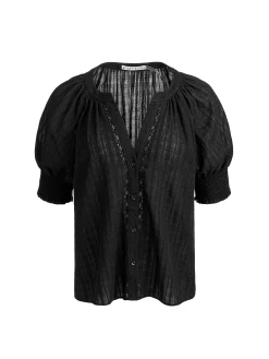 Alice and Olivia BLOUSES*THALIA BUTTON DOWN BLOUSE GREY MINERAL