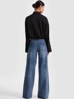 Alice and Olivia CROP TOPS*TOBIE CINCHED BUTTON DOWN GREY MINERAL