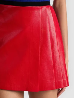 Alice and Olivia MINI*TONI VEGAN MINI SKIRT OFF WHITE