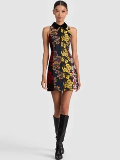 Alice and Olivia MINI*VELIA COLLARED MINI DRESS