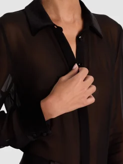 Alice and Olivia BLOUSES*WILLA COMBO BLOUSE GILDED ROSE