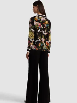 Alice and Olivia BLOUSES*WILLA SILK BLOUSE MIDNIGHT BLUE
