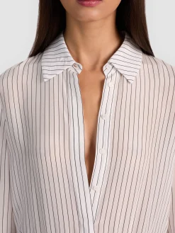 Alice and Olivia BODYSUITS*WILLA SILK BODYSUIT BLACK