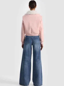 Alice and Olivia VEGAN*WILLARD VEGAN BOMBER OFF WHITE